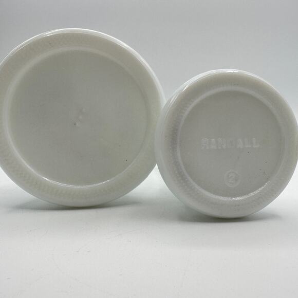 Two Milk Glass Bud Vases | Randall Art Deco Beehive Vintage Wedding Xmas Decor - Picture 11 of 13